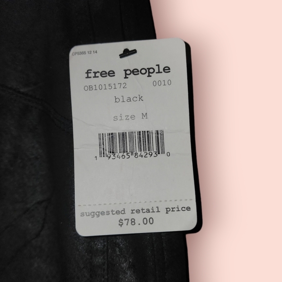 Free People Midnight Vegan Faux Suede Pants Black Pull On Stretch Women's Medium - Picture 3 of 4